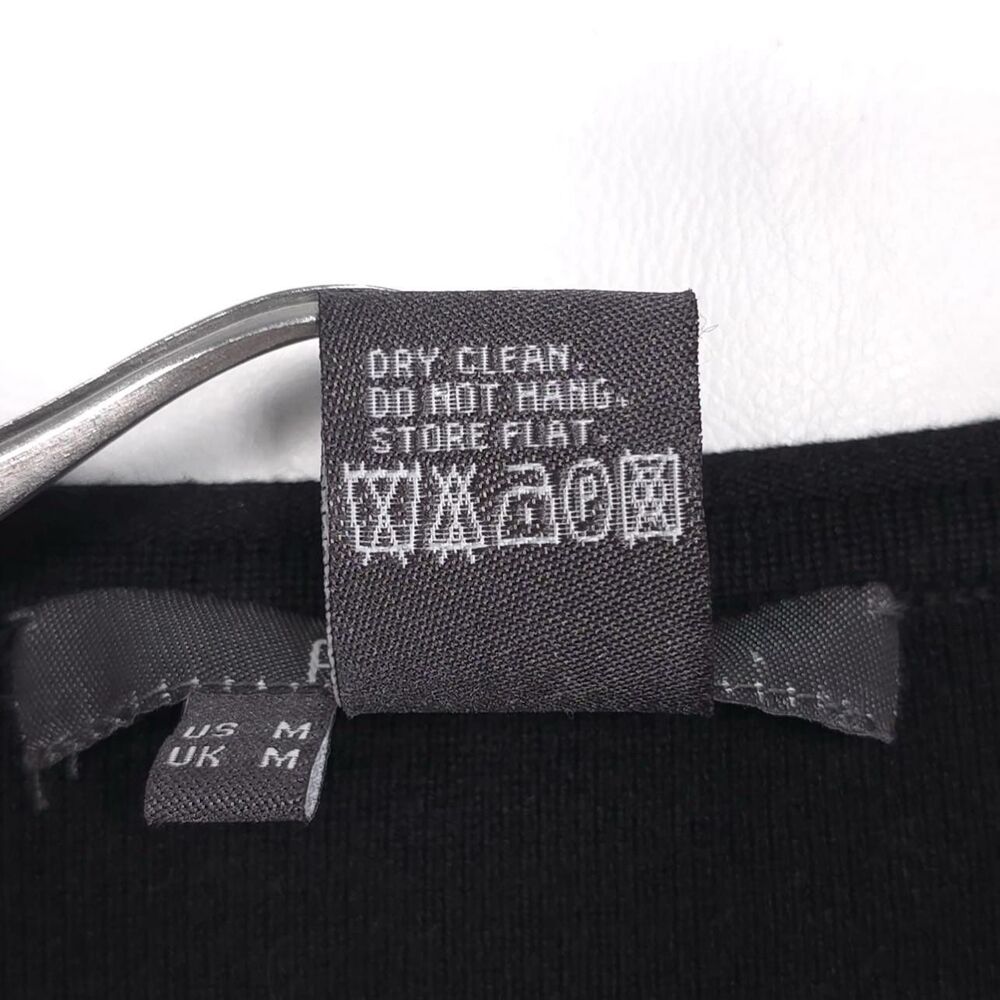 per se GENUINE LEATHER Women’s Top Sweater MEDIUM Black Combo SILK Blend Long Sl - Picture 9 of 9